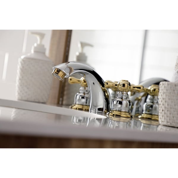 KB944AX Victorian Mini-Widespread Bathroom Faucet, Chrome/ Brass